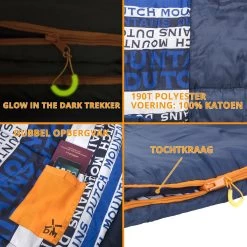 Dutch Mountains Slaapzak Goeree XL - Extra Groot 220x90cm - Katoenen Binnenkant - Aanritsbaar - Tochtstrip En Compressiehoes -Outdoor Camping Shop 1200x1200 252