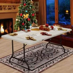 Casaria Tuintafel Opvouwbaar – Met Draaggreep 220x70 Cm – Wit -Outdoor Camping Shop 1200x1200 30