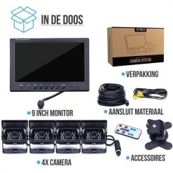 Strex Achteruitrijcamera Set Bedraad Met 4 Camera's (tegelijk Bekijken) - 9" Scherm - 18LED Nachtzicht 15m - IP67 Waterdicht - Achteruitrij Camera -Outdoor Camping Shop 1200x1200 403