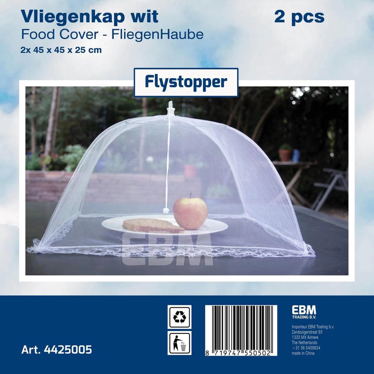 Vliegenkapjes Opvouwbaar 2 Stuks - Wit - 45 X 25 Cm | Flystopper 5 Vliegenkapjes Opvouwbaar 2 Stuks - Wit - 45 X 25 Cm | Flystopper - Afbeelding 3