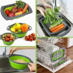 Buxibo - 3-Delige Keuken Vergiet Set Inklapbaar Groen/Grijs -Outdoor Camping Shop 1200x1200 588