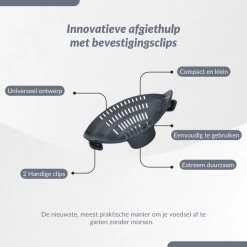 SensaHome- Siliconen Vergiet - Keuken Afgietdeksel - Afgiethulp - Siliconen - BPA Vrij - Grijs -Outdoor Camping Shop 1200x1200 593