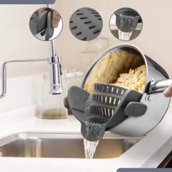 SensaHome- Siliconen Vergiet - Keuken Afgietdeksel - Afgiethulp - Siliconen - BPA Vrij - Grijs -Outdoor Camping Shop 1200x1200 596