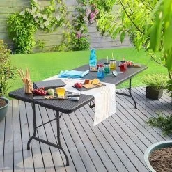 Casaria Tuintafel Opvouwbaar – Met Draaggreep 180x75 Cm – Zwart -Outdoor Camping Shop 1200x1200 64