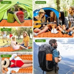 LVNRIDS Isomat, Zelfopblazend, Ultralicht, Luchtmatras, Camping, Zelfopblaasbaar, Opblaasbaar Matras, 3,9 Inch Dik, Met Voetperspomp En Kussen, Voor Camping, Reizen, Outdoor, Wandelen, Strand, Oranje -Outdoor Camping Shop 1200x1200 658