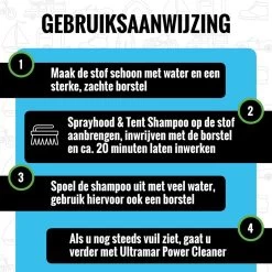 Ultramar - Sprayhood & Tent Shampoo - 1L - Tentdoekreiniger - Voor Bootkap, Tent, Cabriodak, Zonwering - Tentonderhoud - Bootonderhoud - Schoonmaakmiddel 17 Ultramar - Sprayhood & Tent Shampoo - 1L - Tentdoekreiniger - Voor Bootkap, Tent, Cabriodak, Zonwering - Tentonderhoud - Bootonderhoud - Schoonmaakmiddel -Outdoor Camping Shop 1200x1200 719