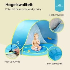 Needventure Baby Strandtent - Pop Up Tent - Windscherm Strand - Camping Strandtentje - Speeltent - Blauw -Outdoor Camping Shop 1200x1200 802