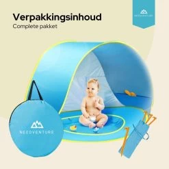 Needventure Baby Strandtent - Pop Up Tent - Windscherm Strand - Camping Strandtentje - Speeltent - Blauw -Outdoor Camping Shop 1200x1200 803