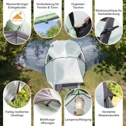 Skandika Bern 4 Koepeltent - Koepeltent - Tenten - 4 Persoons Kampeertent Met Panoramisch Dakraam, 2 Slaapcabines, Grondzeil, 210 Cm Stahoogte, Waterdicht, 4000 Mm Waterkolom - Grote Outdoor Familie Tent, Kampeertent - Grijs -Outdoor Camping Shop 1200x1200 848