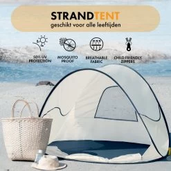 Deryan Luxe Pop Up Strandtent - Anti-UV 50+ - Cream -Outdoor Camping Shop 1200x1200 871