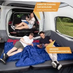 Skandika Pitea XL CROSS Tent – Koepeltenten - Autotent – Campingtent Voor SUV, Caddy, Auto, CUV - Voor Max. 4 Personen – Vrijstaand – Met/zonder Slaapcabine – Max. Stahoogte 230 Cm – 3000mm Waterkolom - 475 X 290 X 230 Cm (LxBxH) – Kamperen - Grijs -Outdoor Camping Shop 1200x1200 893