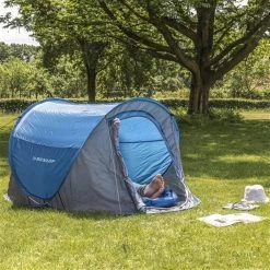 Dunlop Pop Up Tent 220 X 120 X 90 Cm - Grijs/ Blauw - 1 Persoons -Outdoor Camping Shop 1200x1200 907
