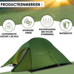 Cloud Up 3 Upgraded - Naturehike® - Tent 3 Persoons - Lichtgewicht Tent - Incl. Grondzeil - 20D 4000MM - Outdoor Kampeertent - Waterdicht - Hiking & Wandelen -Outdoor Camping Shop 1200x1200 911