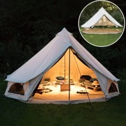 Skandika Tipii 400 Canvas Tent – Tipi-tenten – 8 Persoons Familietent - Campingtent – Muggengaas – 250 Cm Stahoogte – 400 Cm Diameter – 4000 Mm Waterkolom – Indische Tent, Partytent, Festivaltent – Outdoor, Camping, Tuin – Kamperen – Wit -Outdoor Camping Shop 1200x1200 997