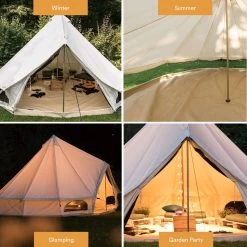 Skandika Tipii 400 Canvas Tent – Tipi-tenten – 8 Persoons Familietent - Campingtent – Muggengaas – 250 Cm Stahoogte – 400 Cm Diameter – 4000 Mm Waterkolom – Indische Tent, Partytent, Festivaltent – Outdoor, Camping, Tuin – Kamperen – Wit -Outdoor Camping Shop 1200x1200 999