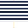 Strand/camping Windscherm Gestreept Wit/blauw 3 Meter X 120 Cm - Beschutting/schermen Voor Op Het Strand/de Camping