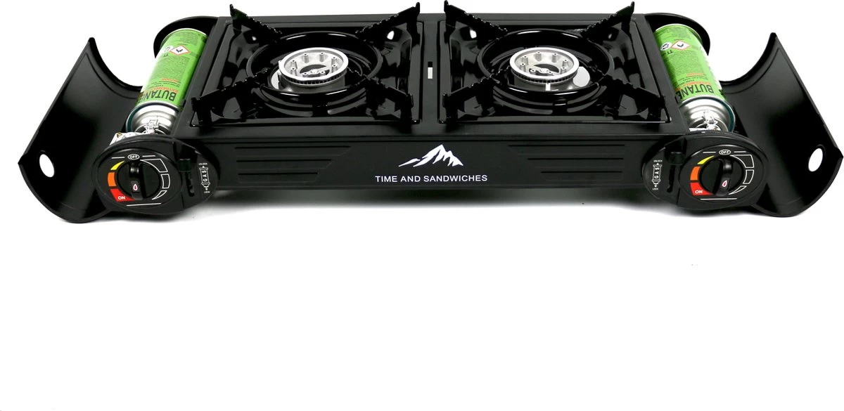 T&S - Draagbaar Dubbel Gasvuur Met Grillplaat En Transportkist - Camping Kooktoestel - Kookstel - Bakplaat - Gasfornuis - 2 Pits - Elektrische Ontsteking - Kookvuur - Kampeer Vuur 5 T&S - Draagbaar Dubbel Gasvuur Met Grillplaat En Transportkist - Camping Kooktoestel - Kookstel - Bakplaat - Gasfornuis - 2 Pits - Elektrische Ontsteking - Kookvuur - Kampeer Vuur - Afbeelding 3