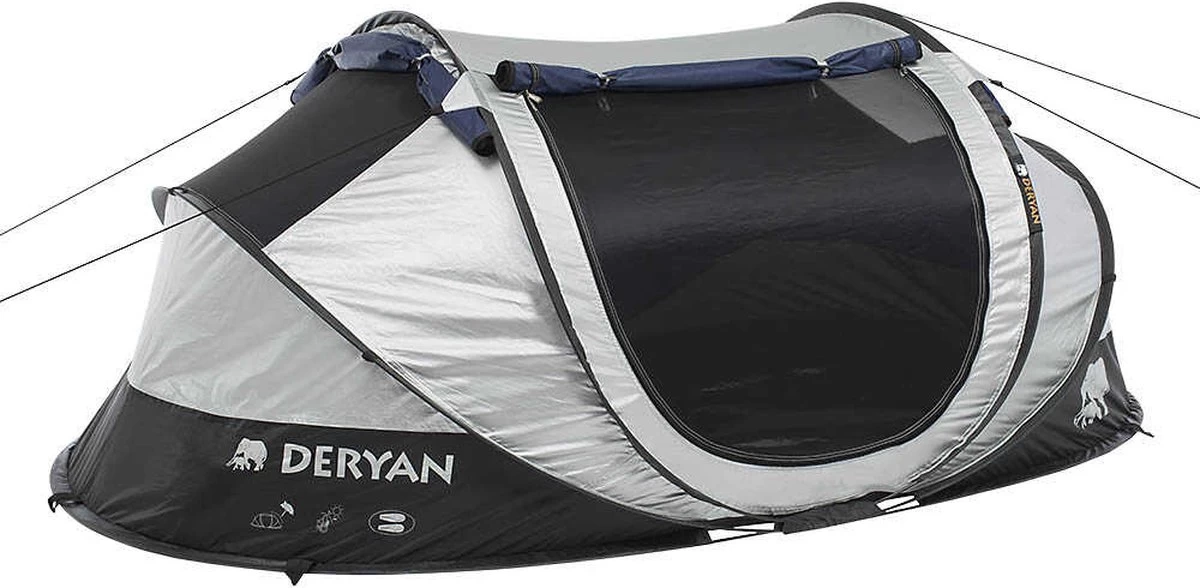 Deryan Cocoon Pop Up Tent - Luchtbed - Luchtpomp - 4 Persoons - Zilver 3 Deryan Cocoon Pop Up Tent - Luchtbed - Luchtpomp - 4 Persoons - Zilver