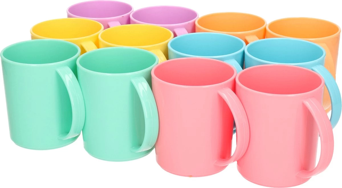 12x Stuks Plastic Drinkbekers Van Kunststof 350 Ml Multi-color - Limonade Bekers - Campingservies/picknickservies 3 12x Stuks Plastic Drinkbekers Van Kunststof 350 Ml Multi-color - Limonade Bekers - Campingservies/picknickservies