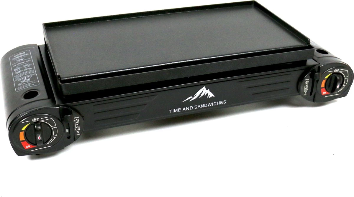 T&S - Draagbaar Dubbel Gasvuur Met Grillplaat En Transportkist - Camping Kooktoestel - Kookstel - Bakplaat - Gasfornuis - 2 Pits - Elektrische Ontsteking - Kookvuur - Kampeer Vuur 6 T&S - Draagbaar Dubbel Gasvuur Met Grillplaat En Transportkist - Camping Kooktoestel - Kookstel - Bakplaat - Gasfornuis - 2 Pits - Elektrische Ontsteking - Kookvuur - Kampeer Vuur - Afbeelding 4