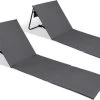 Set Van 2 Strandmatten Met Verstelbare Rugleuning - Gevuld Met Comfortschuim, Ultralicht En Opvouwbaar Om Ruimte Te Besparen – Grijs -Outdoor Camping Shop 1200x718