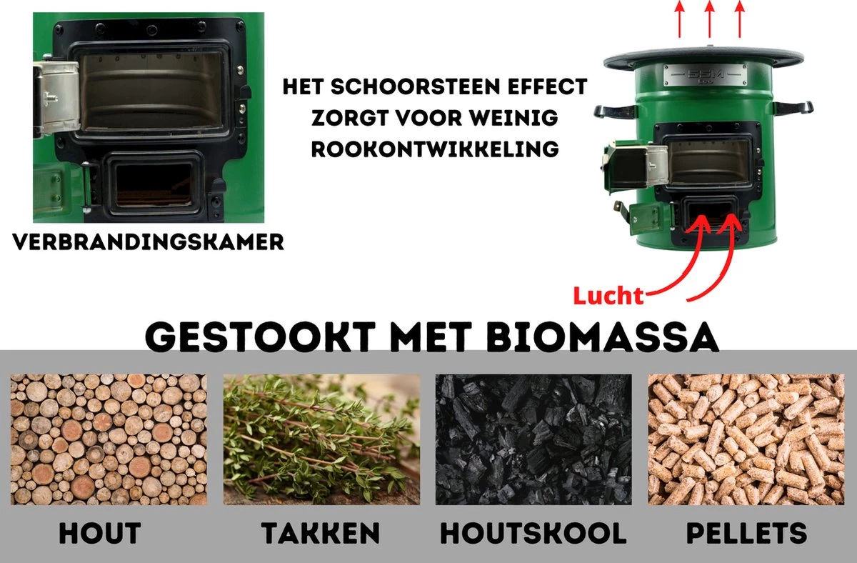 Dutch Rocket Stove - Rocket Stove - Kooktoestel Op Houtvuur - Met Draagtas - Dutch Oven 4 Dutch Rocket Stove - Rocket Stove - Kooktoestel Op Houtvuur - Met Draagtas - Dutch Oven - Afbeelding 2