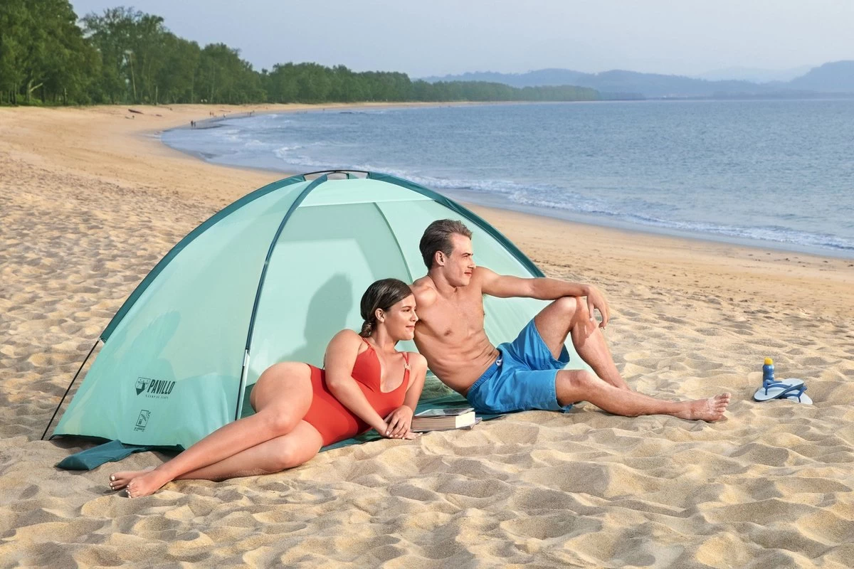 Bestway Strandtent - Pavillo - 2-Persoons - UV80 Zonbescherming - Incl. Tentharingen - Zandzakken Voor Stabiliteit - 200 X 120 X 95 CM 13 Bestway Strandtent - Pavillo - 2-Persoons - UV80 Zonbescherming - Incl. Tentharingen - Zandzakken Voor Stabiliteit - 200 X 120 X 95 CM - Afbeelding 11
