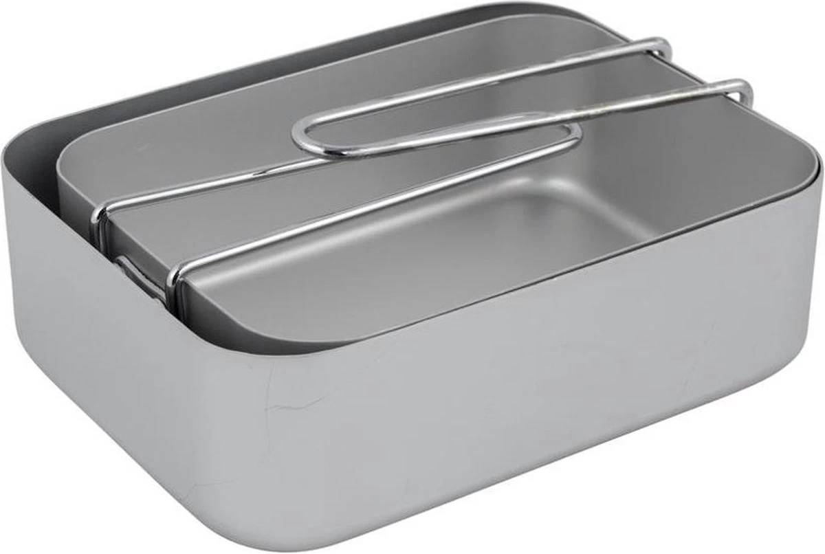 Camping Pannenset - Mess Tin - 2-Delig - Aluminium - Gamelle - Outdoor Cooking 5 Camping Pannenset - Mess Tin - 2-Delig - Aluminium - Gamelle - Outdoor Cooking - Afbeelding 3