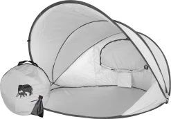 Deryan Luxe Pop Up Strandtent XXL - Anti-UV 50+ - Zilver -Outdoor Camping Shop 1200x836 2