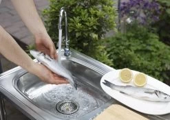 Camping/Outdoor Inox Tafel Met Gootsteen Lavabo En Kraan 100x77x50cm -Outdoor Camping Shop 1200x852