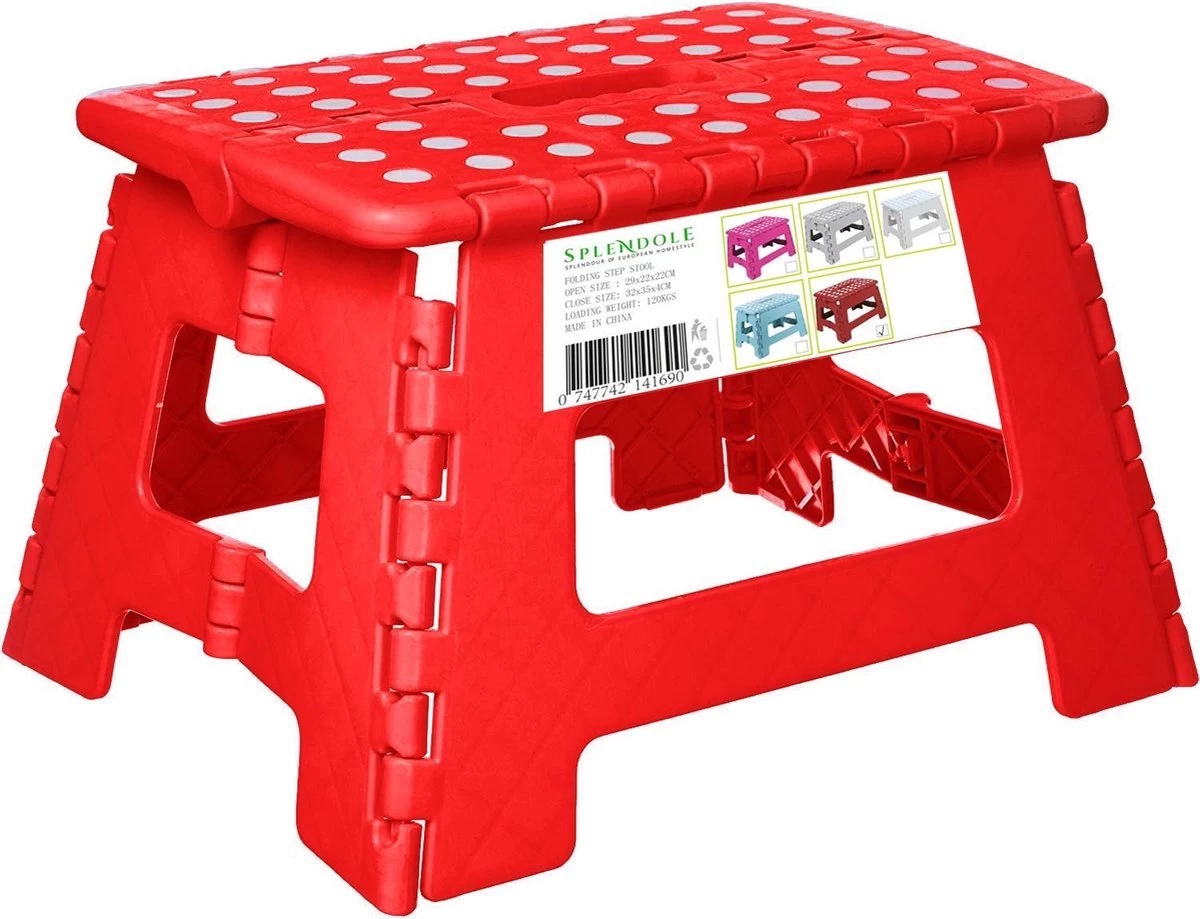 Splendole Opstapje Inklapbaar Caravanopstapje - Opvouwbaar - 100 Kg - Rode Krukje 3 Splendole Opstapje Inklapbaar Caravanopstapje - Opvouwbaar - 100 Kg - Rode Krukje