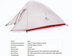 Naturehike® Cloud Up 2 Upgraded - 2 Persoons Tent - Lichtgewicht Tent - Incl. Grondzeil - 20D 4000MM - Outdoor - Waterdicht - Hiking & Wandelen 16 Naturehike® Cloud Up 2 Upgraded - 2 Persoons Tent - Lichtgewicht Tent - Incl. Grondzeil - 20D 4000MM - Outdoor - Waterdicht - Hiking & Wandelen -Outdoor Camping Shop 1200x928 2