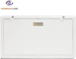 Merkloos NormadicLife® - Outdoor – Opklapbare Tafel - Eettafel – Tafel Voor Buitenkeuken - Caravan – Camper – Picknicktafel - Ingebouwd Ledlicht – Wit -Outdoor Camping Shop 1200x929