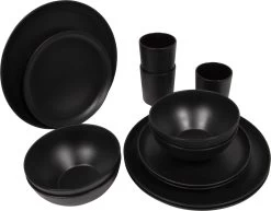 Bo-Camp Industrial - Servies - Orville - Campingbord - 16-delig - Mat Zwart -Outdoor Camping Shop 1200x938 2