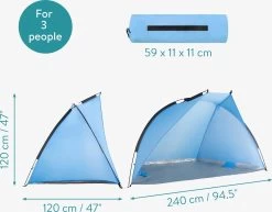 Navaris Windscherm Voor Het Strand - Zon- En Windbescherming Voor Drie Personen - Pop-up Speeltent Met UV- Bescherming - Beach Shelter Met Draagtas 15 Navaris Windscherm Voor Het Strand - Zon- En Windbescherming Voor Drie Personen - Pop-up Speeltent Met UV- Bescherming - Beach Shelter Met Draagtas -Outdoor Camping Shop 1200x940 2