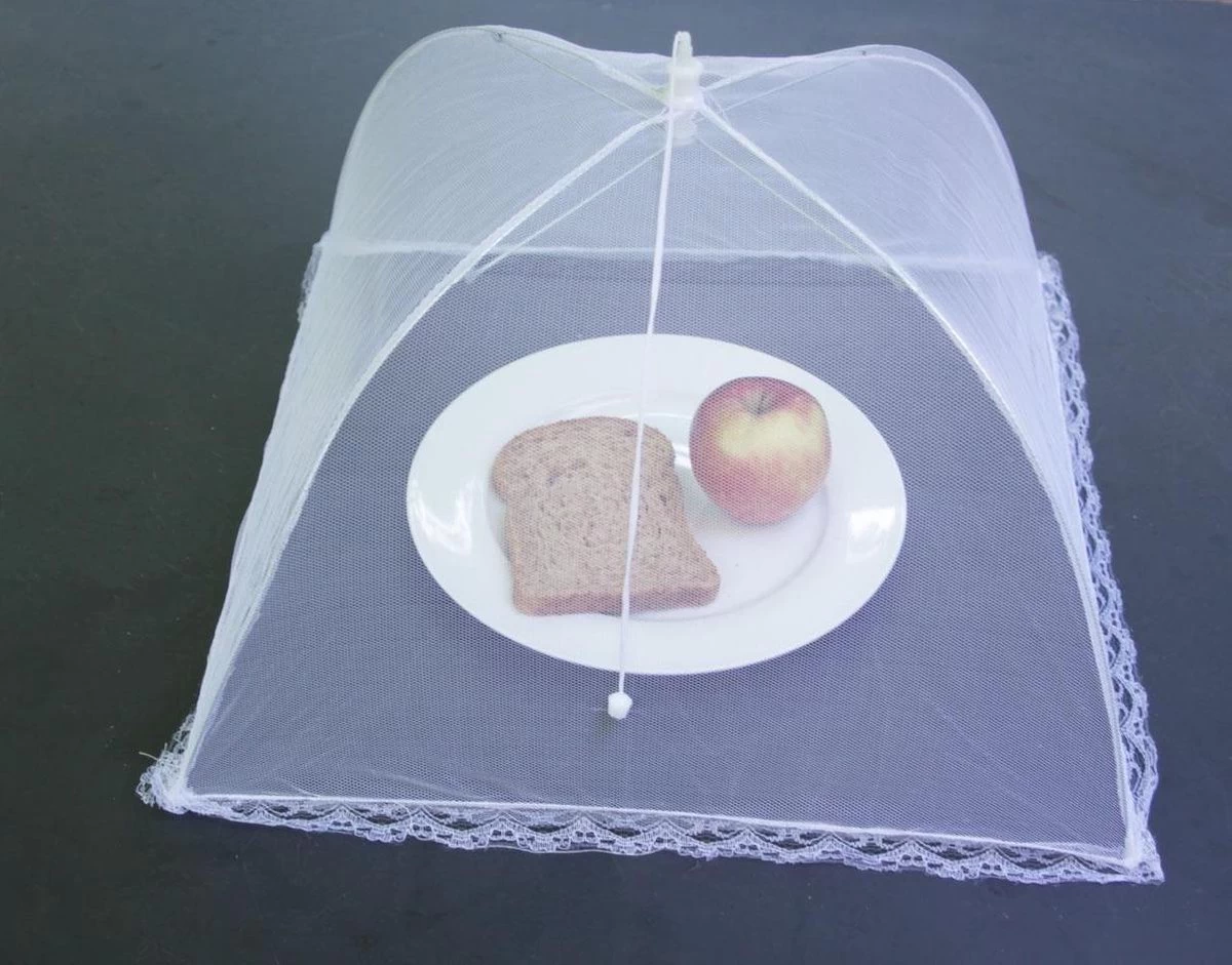 Vliegenkapjes Opvouwbaar 2 Stuks - Wit - 45 X 25 Cm | Flystopper 4 Vliegenkapjes Opvouwbaar 2 Stuks - Wit - 45 X 25 Cm | Flystopper - Afbeelding 2