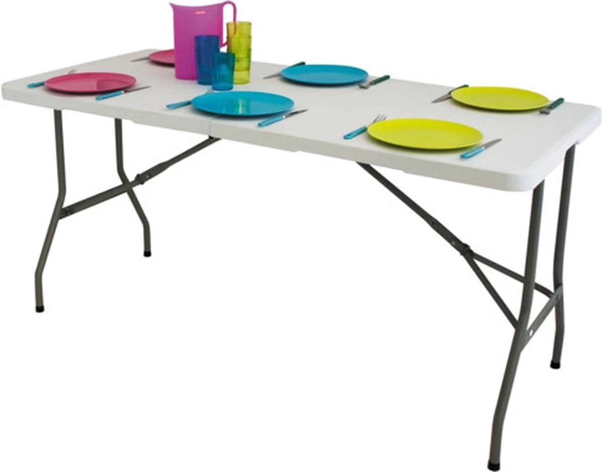 Eurotrail Pavillon M - Campingtafel - 180*75*75cm - Wit/Grijs 4 Eurotrail Pavillon M - Campingtafel - 180*75*75cm - Wit/Grijs - Afbeelding 2