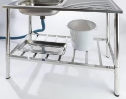 Camping/Outdoor Inox Tafel Met Gootsteen Lavabo En Kraan 100x77x50cm -Outdoor Camping Shop 1200x945