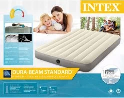 Intex Luchtbedset Intex Luchtbed - Twijfelaar - 137 X 191 X 25 Cm - Beige + Intex Elektrische Pomp - 650 Liter/min + Hoeslaken Zwart + Reparatieset -Outdoor Camping Shop 1200x950 2