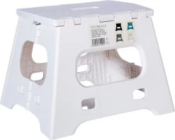 Splendole Opstapje Inklapbaar Caravanopstapje - Opvouwbaar - 120 Kg - 27 Cm Krukje Wit