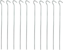 PROPLUS 10x Stuks Grondpennen/tentharingen Metaal Halfrond 30 Cm - Kampeer Artikelen Voor Tent Of Windscherm