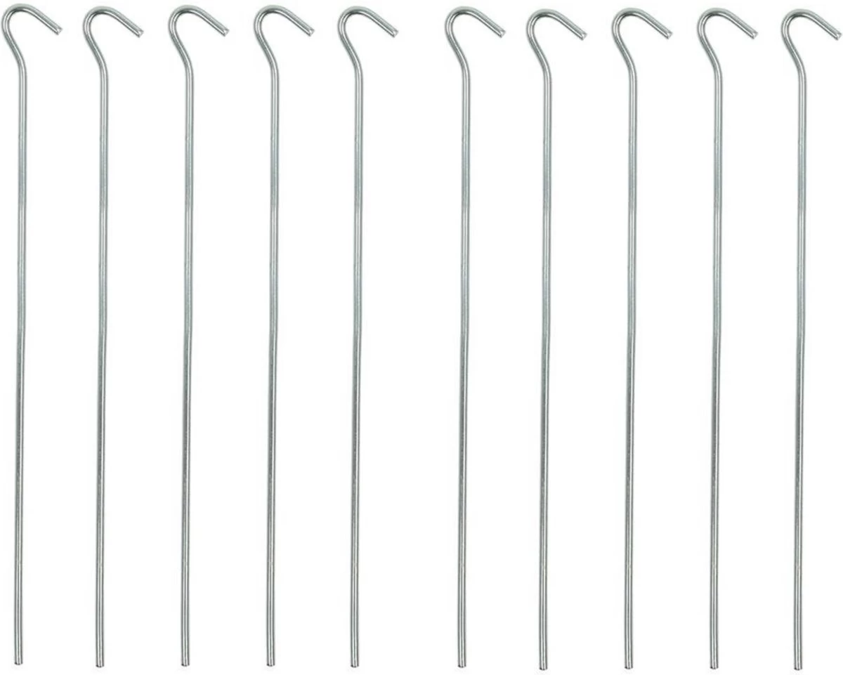 PROPLUS 10x Stuks Grondpennen/tentharingen Metaal Halfrond 30 Cm - Kampeer Artikelen Voor Tent Of Windscherm 3 PROPLUS 10x Stuks Grondpennen/tentharingen Metaal Halfrond 30 Cm - Kampeer Artikelen Voor Tent Of Windscherm