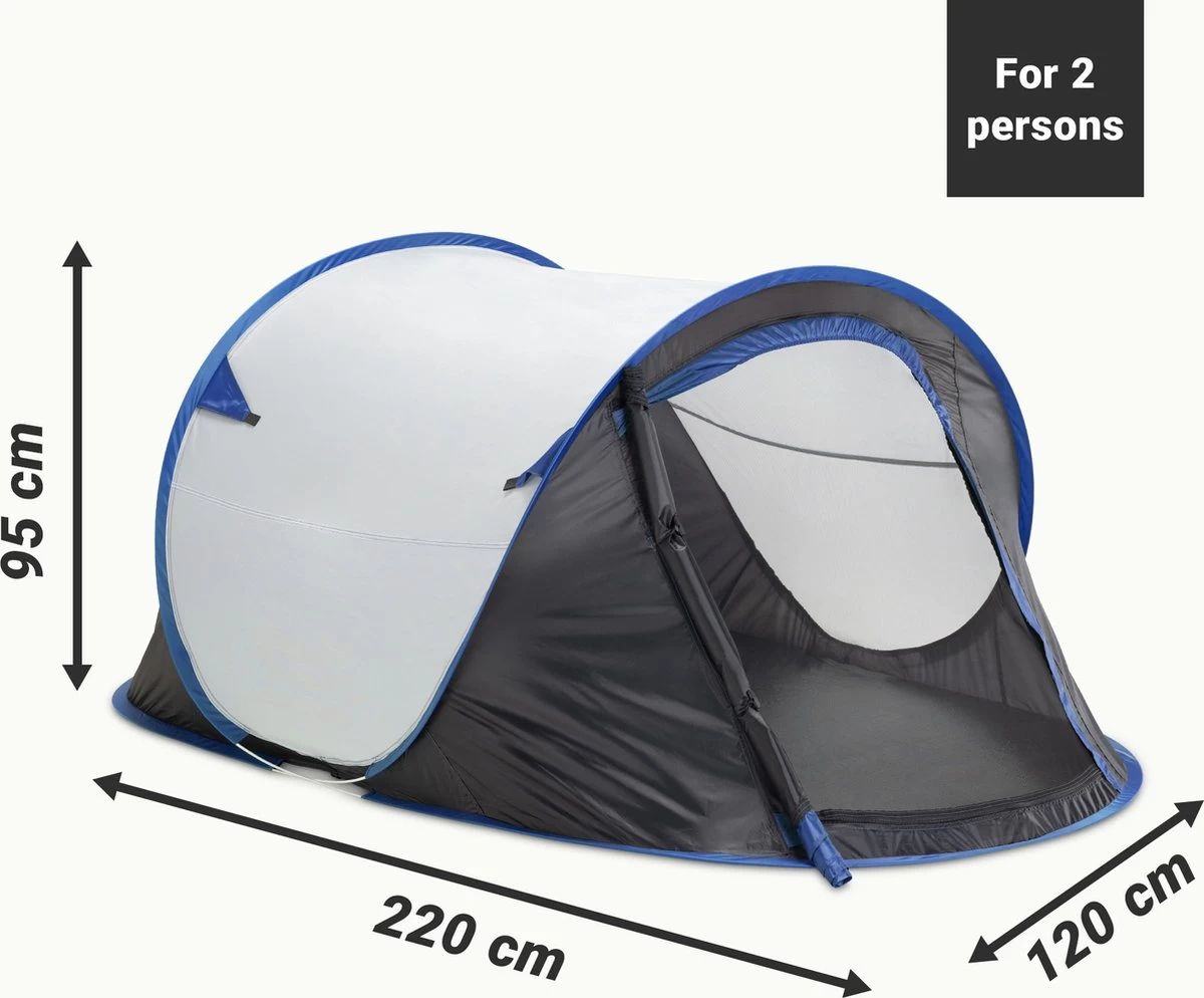 JEMIDI Tweepersoons Pop-up Tent - Opgooitent, Werptent Voor 2 Personen - Ideaal Als Festivaltent Of Kampeertent - Verschillende Kleuren 13 JEMIDI Tweepersoons Pop-up Tent - Opgooitent, Werptent Voor 2 Personen - Ideaal Als Festivaltent Of Kampeertent - Verschillende Kleuren - Afbeelding 11