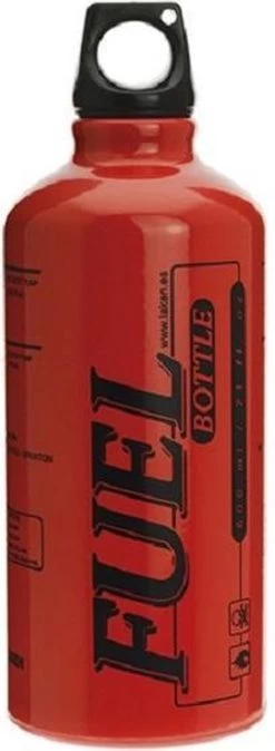 Brandstoffles, Benzinefles, Fuel Bottle, Aluminium, Laken, Rood, 0.6 Liter
