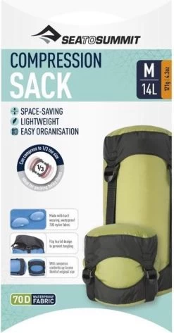 Sea To Summit Compressiezak - 14L - Groen - Lichtgewicht -Outdoor Camping Shop 626x1200