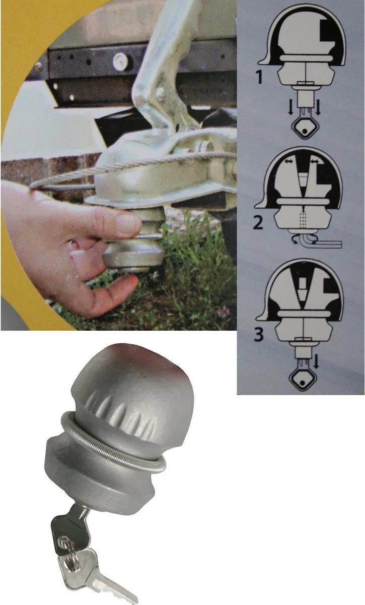 Benson Disselslot - Kogel Model - Geschikt Voor 50mm Ø Disselkoppeling 5 Benson Disselslot - Kogel Model - Geschikt Voor 50mm Ø Disselkoppeling - Afbeelding 3