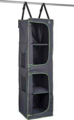 Bo-Camp - Tentorganizer - 4-vaks - 2 Deurtjes - 35x35x131 Cm - Grijs -Outdoor Camping Shop 737x1200