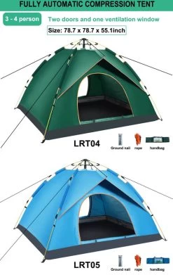 Fish Life Waterdichte Tent - Lichtgewicht Tent - Tent Voor 2-4 Personen - 200*200*140 Cm - Outdoor Camping Tent - Licht Blauw -Outdoor Camping Shop 758x1200 3