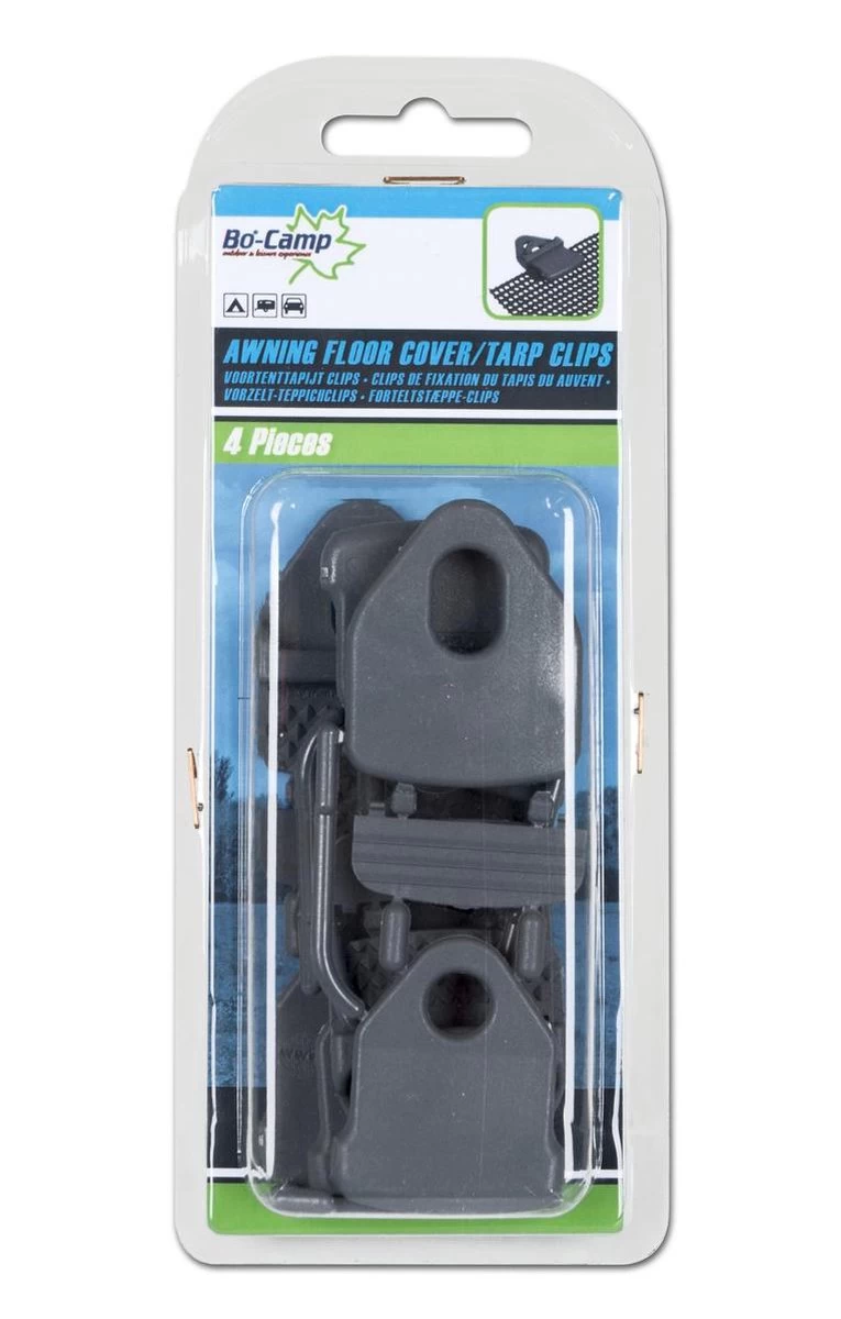 Bo-Camp Tenttapijt Clips - Universeel - 4 Stuks - Grijs 4 Bo-Camp Tenttapijt Clips - Universeel - 4 Stuks - Grijs - Afbeelding 2