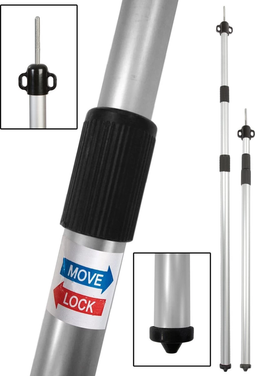 Bo-Camp Tarp-/tentstok - Telescopisch - 104/267 Cm 3 Bo-Camp Tarp-/tentstok - Telescopisch - 104/267 Cm